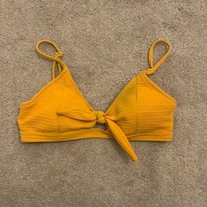 yellow rubbed bikini top